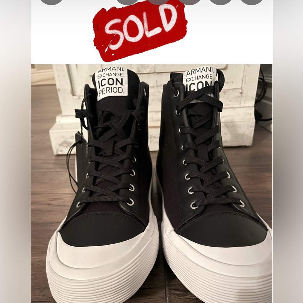 Authentic Armani Exchange black and white sneakers. Men’s size 10. SOLD OUT